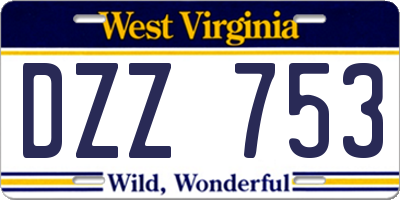 WV license plate DZZ753