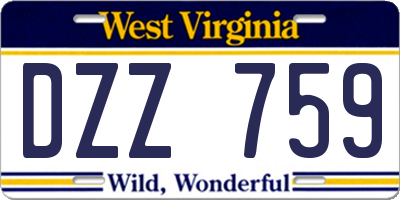 WV license plate DZZ759