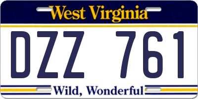 WV license plate DZZ761