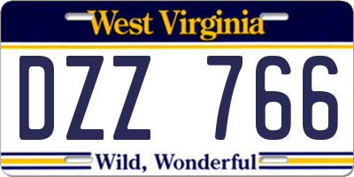 WV license plate DZZ766