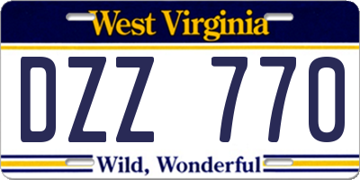 WV license plate DZZ770