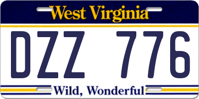WV license plate DZZ776