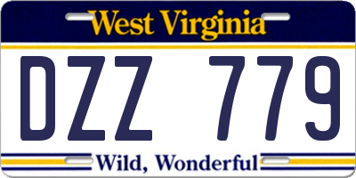 WV license plate DZZ779