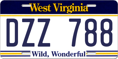 WV license plate DZZ788