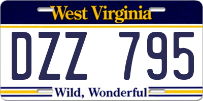 WV license plate DZZ795