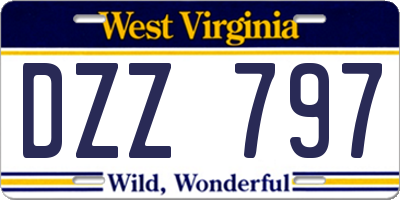 WV license plate DZZ797