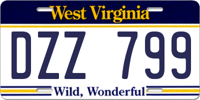 WV license plate DZZ799