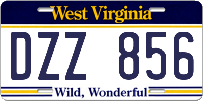 WV license plate DZZ856