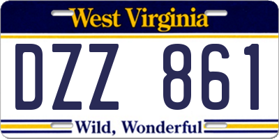 WV license plate DZZ861