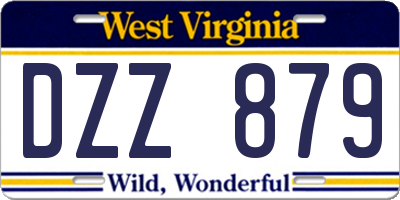 WV license plate DZZ879