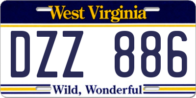 WV license plate DZZ886