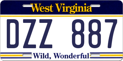 WV license plate DZZ887