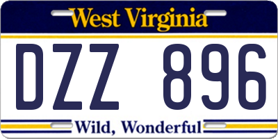 WV license plate DZZ896