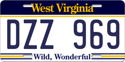 WV license plate DZZ969