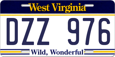 WV license plate DZZ976