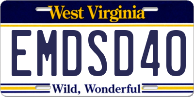 WV license plate EMDSD40