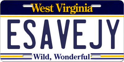 WV license plate ESAVEJY