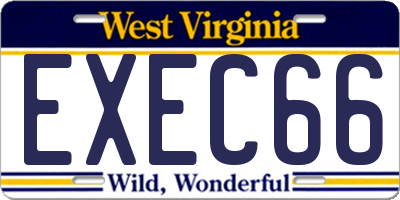 WV license plate EXEC66
