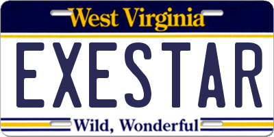 WV license plate EXESTAR