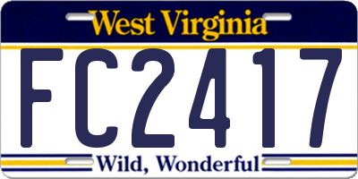 WV license plate FC2417