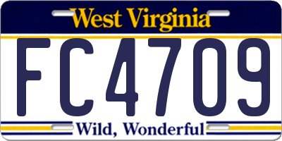 WV license plate FC4709
