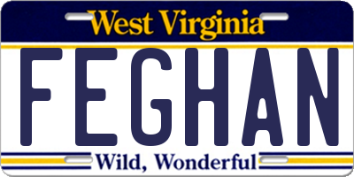 WV license plate FEGHAN
