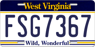 WV license plate FSG7367