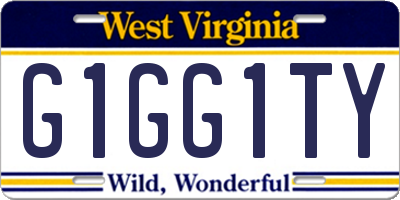 WV license plate G1GG1TY