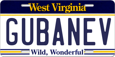 WV license plate GUBANEV