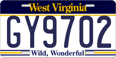 WV license plate GY9702