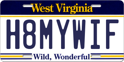 WV license plate H8MYWIF