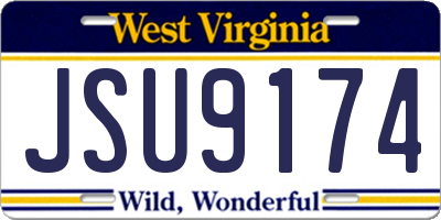 WV license plate JSU9174