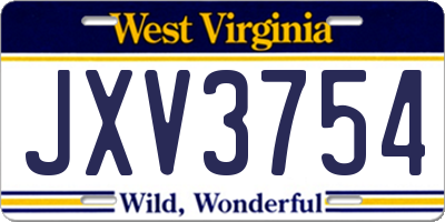 WV license plate JXV3754