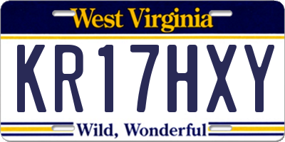 WV license plate KR17HXY