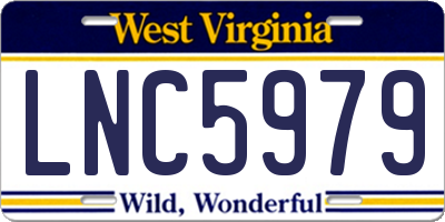 WV license plate LNC5979