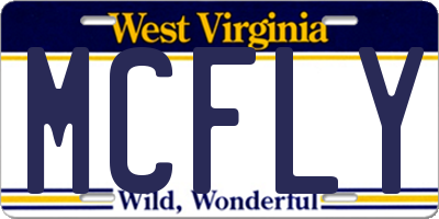 WV license plate MCFLY