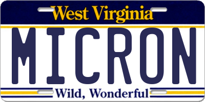 WV license plate MICRON