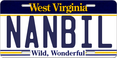 WV license plate NANBIL