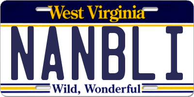 WV license plate NANBLI