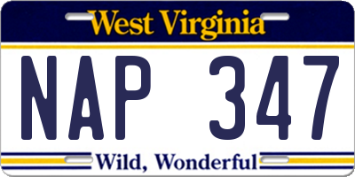 WV license plate NAP347