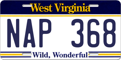 WV license plate NAP368