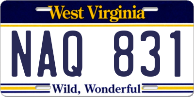 WV license plate NAQ831