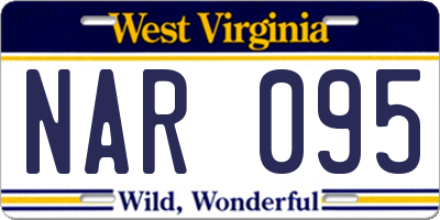 WV license plate NAR095