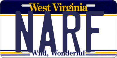 WV license plate NARF