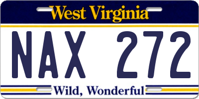 WV license plate NAX272