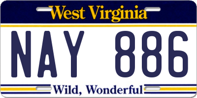 WV license plate NAY886