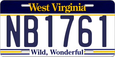 WV license plate NB1761