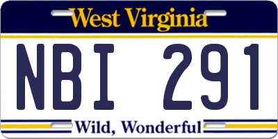 WV license plate NBI291