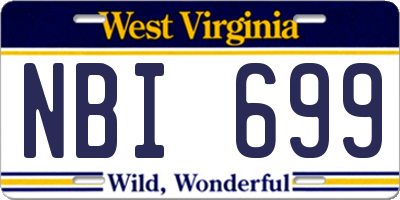 WV license plate NBI699