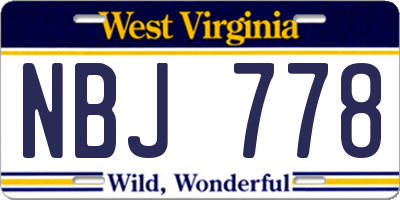 WV license plate NBJ778